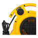 A yellow Shop-Vac air mover with black accents and a black cord.
