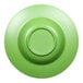 A green melamine bowl with a circular center.