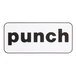 A white label with black text reading "Punch" and a black letter C with a white stripe.