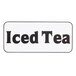 A white Cambro label with black text reading "Iced Tea"