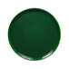 A green Elite Global Solutions Maya melamine plate with a reactive glaze finish.