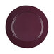 An Elite Global Solutions purple melamine plate with a reactive glaze on a white background.