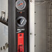 A close-up of the black temperature control panel for a Metro TC90BB heated holding cabinet.
