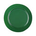 An Elite Global Solutions green melamine plate with a green reactive glaze.