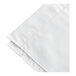 A white cloth with yellow stitching.