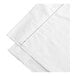 A white 1888 Mills Dependability Queen Size flat sheet with two folded edges.