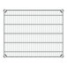 A Regency stainless steel wire shelf with a metal grid.