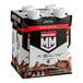 A case of 12 Muscle Milk chocolate protein shakes in cartons.