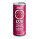 A close up of a can of Izze Blackberry Sparkling Juice.