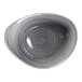 A close-up of a RAK Porcelain jade porcelain bowl with a grey swirl design.