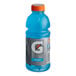 A blue Gatorade bottle with a white label.