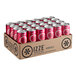 A cardboard box of Izze Pomegranate Sparkling Juice Drink cans.