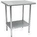 Advance Tabco AG-243 24" x 36" 16 Gauge Stainless Steel Work Table with Galvanized Undershelf Main Thumbnail 1