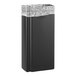A black rectangular Bobrick stainless steel trash receptacle with a satin finish.