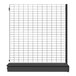 A black rectangular wire grid with a white shelf on top.