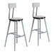 Two National Public Seating Titan lab stools with gray high-pressure laminate seats and backrests.