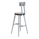 A National Public Seating Titan lab stool with a gray high-pressure laminate seat and backrest on a metal frame.