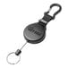 A black KEY-BAK keychain with a black strap and metal hook.