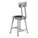 A National Public Seating lab stool with a black seat and backrest on a gray metal frame.
