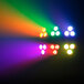 Chauvet DJ Wash FX2 LED wash lights in different colors on a dark background.