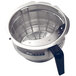 A stainless steel Bunn Gourmet C Funnel with a handle and lid.