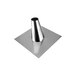 A silver metal cone with a square base.