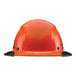 An orange and black Lift Safety Dax Fifty50 full brim hard hat.