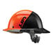 A Lift Safety Dax hard hat with a black and orange design.