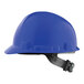 A blue Lift Safety hard hat with black suspension straps.