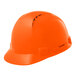 An orange Lift Safety hard hat with a white background.