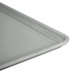A close-up of a Cambro Pearl Gray fiberglass hospital dietary tray.