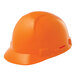 An orange Lift Safety hard hat with short brim and 4-point ratchet suspension.