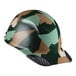 A Lift Safety Dax hard hat with jungle camo pattern on the cap brim and accents.