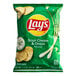 A close up of a Lay's Sour Cream & Onion potato chip bag.