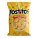 A package of Tostitos Thick & Hearty Rounds yellow tortilla chips.