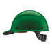 A green Lift Safety Dax hard hat with black straps.