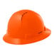 A Lift Safety orange hard hat with a full brim and vents.