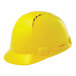 A yellow Lift Safety hard hat with vents and a short brim.