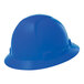 A blue Lift Safety hard hat with a full brim and ratchet suspension.