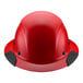 A red Lift Safety Dax hard hat with black trim.