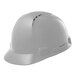 A white Lift Safety hard hat with a short brim and ratchet suspension.