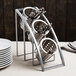 Cal-Mil 1747-3-39 Mission Platinum Steel 3-Cylinder Sloped Flatware / Condiment Display Main Thumbnail 7