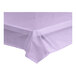 A lavender plastic tablecloth on a white background.