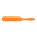A close up of the orange Carlisle Sparta soft polyester counter brush with a handle.