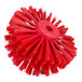 A red circular Carlisle brush with long bristles.