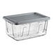 A Tough Box clear plastic storage tote with a grey lid.