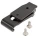 A black plastic latch kit for a Cambro Camtainer with screws.
