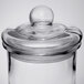 A clear glass Libbey bell jar with a lid.
