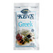 A white Ken's Foods package with a blue and white label for Greek Dressing.
