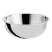 A silver Choice stainless steel mixing bowl with a curved edge on a white background.